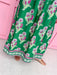 Jincy's Womens Boutique Fall Green and Pink Floral Midi Maxi Skirt Elastic Waistband Everyday Wear First Of Fall Collection Entro CS4073