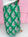 Jincy's Womens Boutique Fall Green and Pink Floral Midi Maxi Skirt Elastic Waistband Everyday Wear First Of Fall Collection Entro CS4073