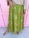 Jincy's Womens Boutique Green Floral Maxi Midi Skirt Chic Chartreuse Collection Everyday Wear Polagram PSK5339-AA-1