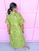 Jincy's Womens Boutique Green Floral Midi Maxi Dress Chic Chartreuse Collection Pologram PSD5495