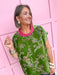 Jincy's Womens Boutique Green Velvet Fall Floral Print Top First Of Fall Collection Umgee WC5523