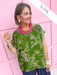 Jincy's Womens Boutique Green Velvet Fall Floral Print Top First Of Fall Collection Umgee WC5523