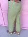 Jincy's Womens Boutique Green & White Gingham Pants Everyday Wear Chic Chartreuse Collection Entro P30616