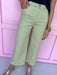 Jincy's Womens Boutique Green & White Gingham Pants Everyday Wear Chic Chartreuse Collection Entro P30616