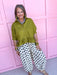Jincy's Womens Boutique Ivory Black Polka Dot Balloon Style Pants Everyday Wear Chic Chartreuse Collection Bibi IB1883H-11