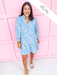 Jincy's Womens Boutique Mary Square Audrey Dress Song Bird Blue Floral Mini Dress First Of Fall Collection 74100