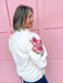 Jincy's Womens Boutique Mary Square Emmie Top Ivory Pink Embroidered Floral Print First Of Fall Collection 74490