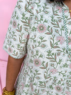 Jincy's Womens Boutique Mary Square Sarah Dress Fall Floral Print Thistle Vines Sand Mini Dress First Of Fall Collection 74073