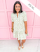 Jincy's Womens Boutique Mary Square Sarah Dress Fall Floral Print Thistle Vines Sand Mini Dress First Of Fall Collection 74073