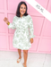 Jincy's Womens Boutique Mary Square Sarah Lacecap Dress Collared White & Sage Floral Mini Dress First Of Fall Collection 74073