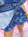 Jincy's Womens Boutique Navy & Multi Color Floral Clothing Skort Set Entro T31608