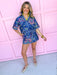 Jincy's Womens Boutique Navy & Multi Color Floral Clothing Skort Set Entro T31608