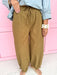 Jincy's Womens Boutique Olive Jogger Style Pants Elastic Waistband Everyday Wear First Of Fall Collection Entro P33245