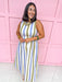 Jincy's Womens Boutique Olive Sage Dusty Blue Stripe Midi Maxi Sleeveless Denim Dress  Everyday Wear First Of Fall Collection Entro D30220
