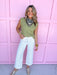 Jincy's Womens Boutique Olive Sleeveless Knit Top with Exposed Seam Detail Everyday Wear Chic Chartreuse Collection Entro T30468