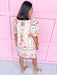 Jincy's Womens Boutique Orange Navy Pink Floral Print Mini Dress Everyday Wear First of Fall Entro D32342