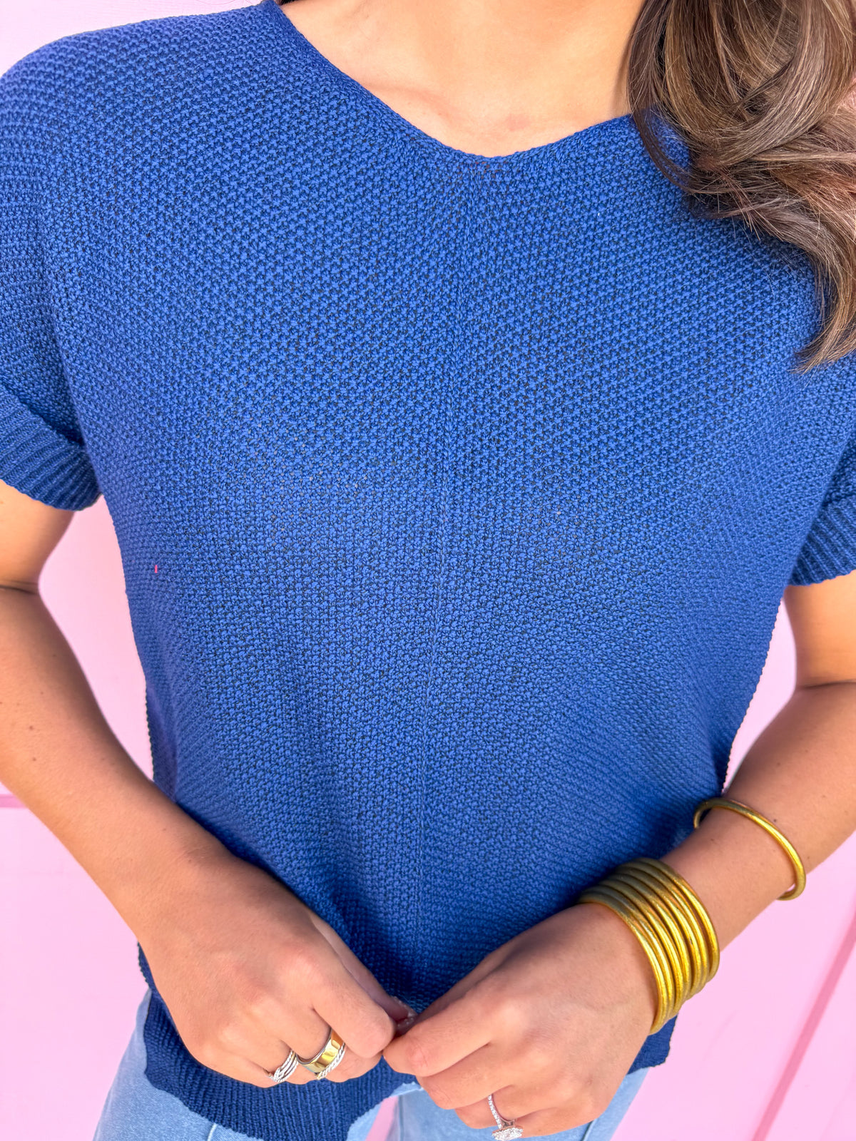 Jincy's Womens Boutique Perfect Knit Top Navy Everyday Wear Zenana TW-2489Y-4