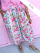 Jincy's Womens Boutique Pink Floral Print Balloon Pants Jincy's Womens Boutique Yellow Top Gold Button and Front Pocket Details Knit Very J 12W3377N-BUTTER YELLOW-1 Bibi