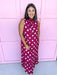 Jincy's Womens Boutique Polka Dot Midi Maxi Dress Ruffle & Tie Neckline Caroline Christian