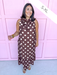 Jincy's Womens Boutique Polka Dot Midi Maxi Dress Ruffle & Tie Neckline Caroline Christian