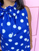 Jincy's Womens Boutique Polka Dot Midi Maxi Dress Ruffle & Tie Neckline Caroline Christian