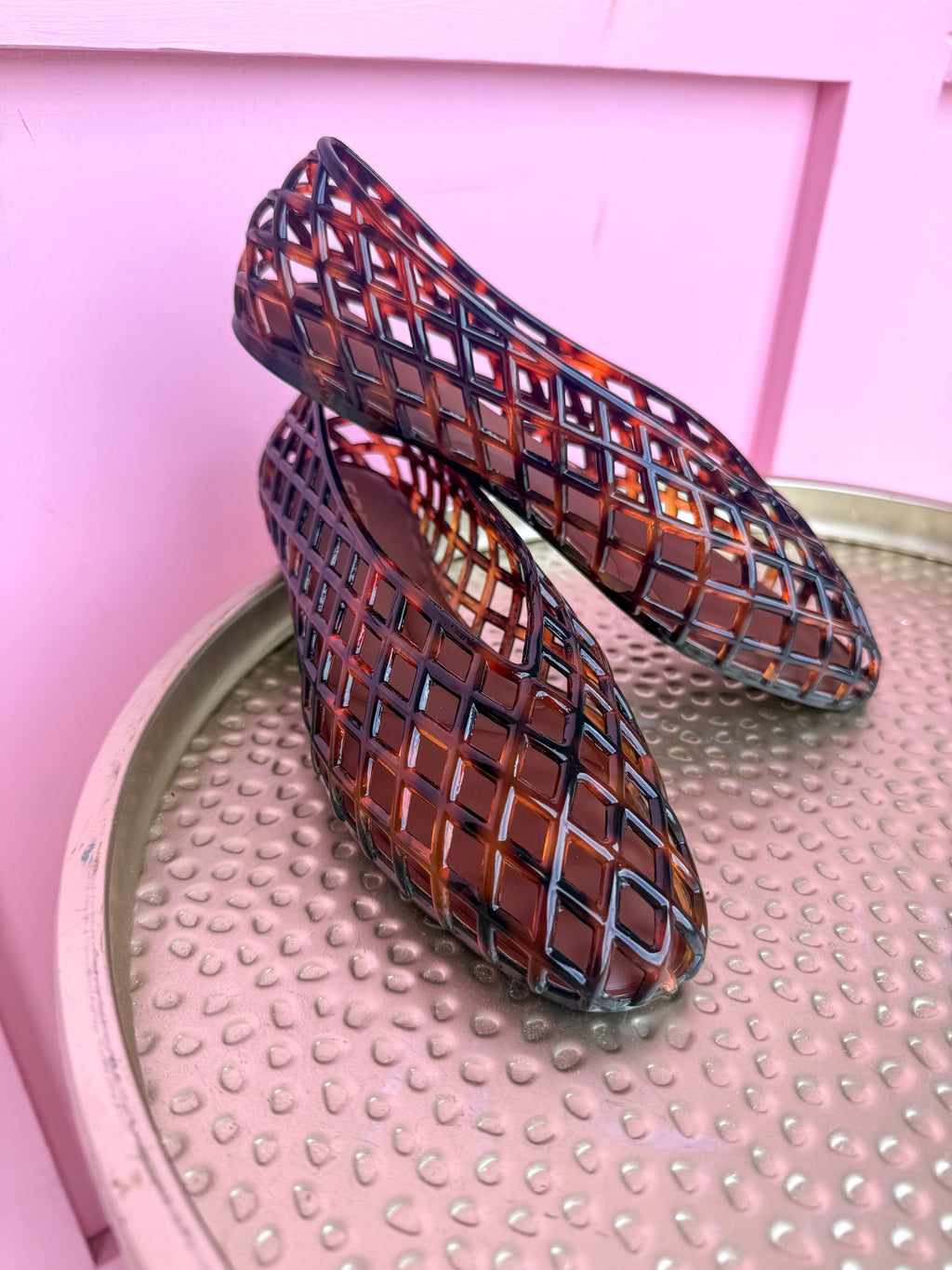 Jincy's Womens Boutique Tortoise Jelly Flats