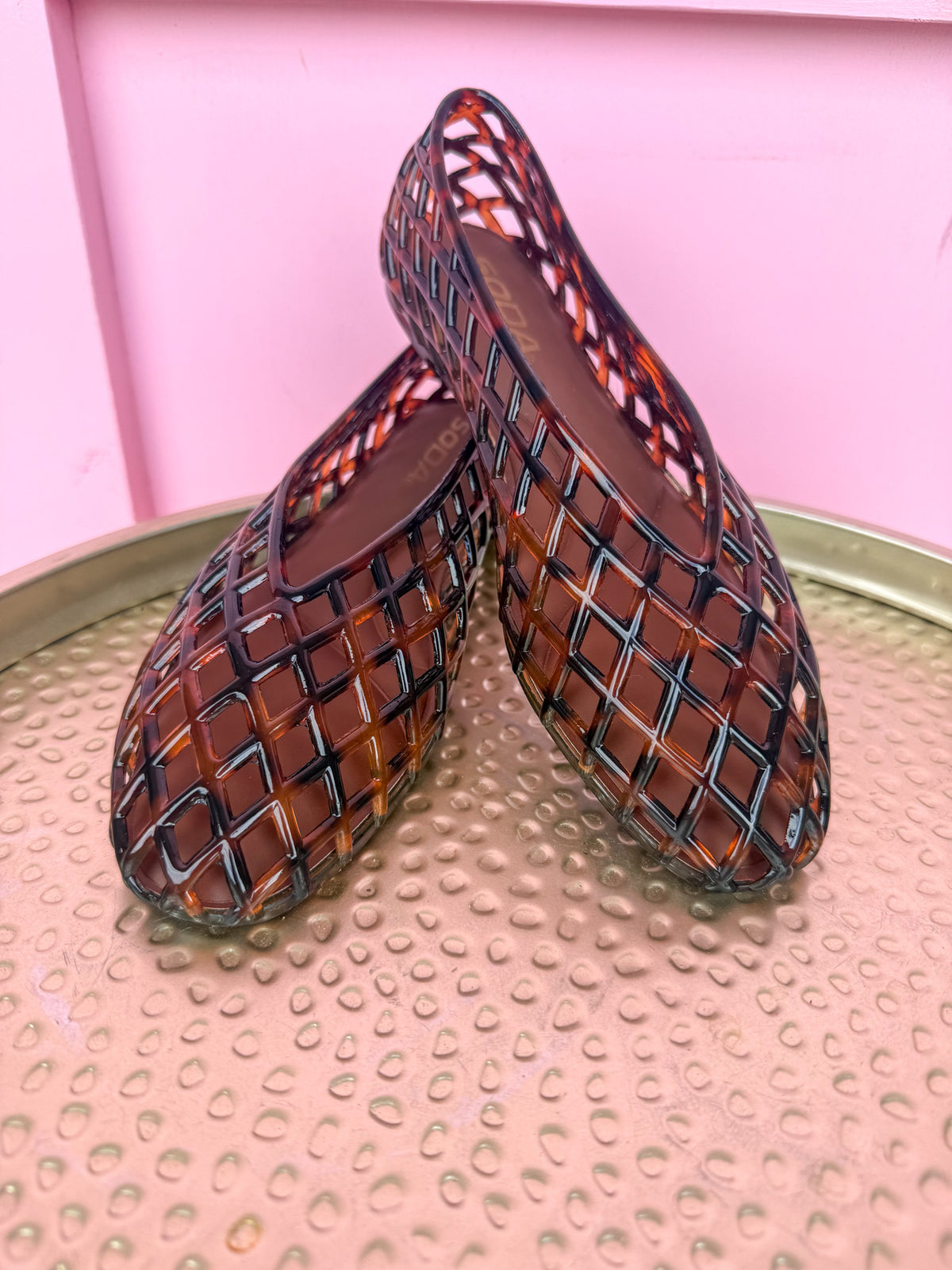 Jincy's Womens Boutique Tortoise Jelly Flats
