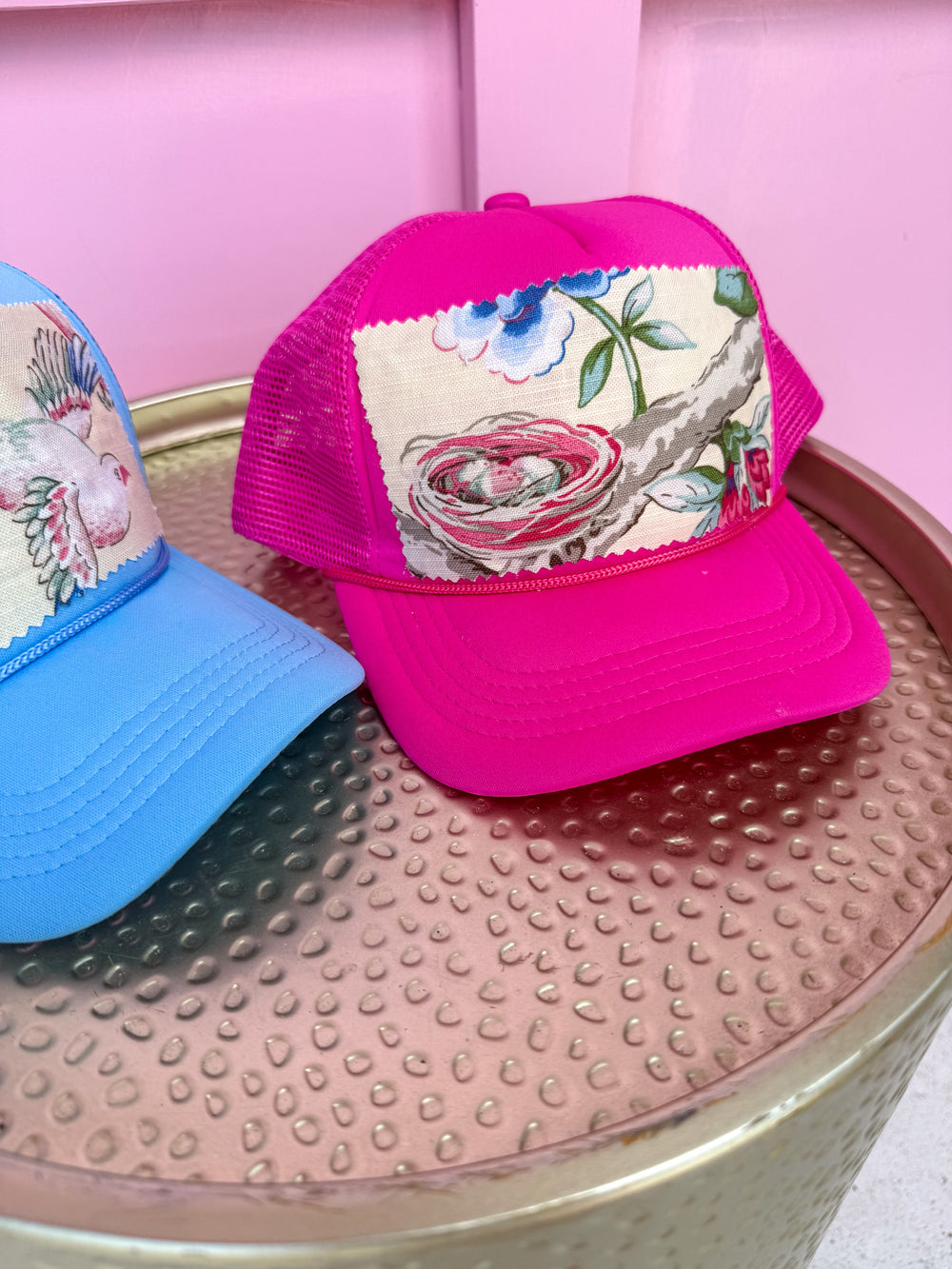 Jincy's Womens Boutique Tucker's Truckers Birds of a Feather Floral & Bird Foam Trucker Hat Everyday Wear First of Fall