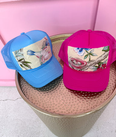 Jincy's Womens Boutique Tucker's Truckers Birds of a Feather Floral & Bird Foam Trucker Hat Everyday Wear First of Fall