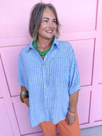 Stripe Situation Top - Blue