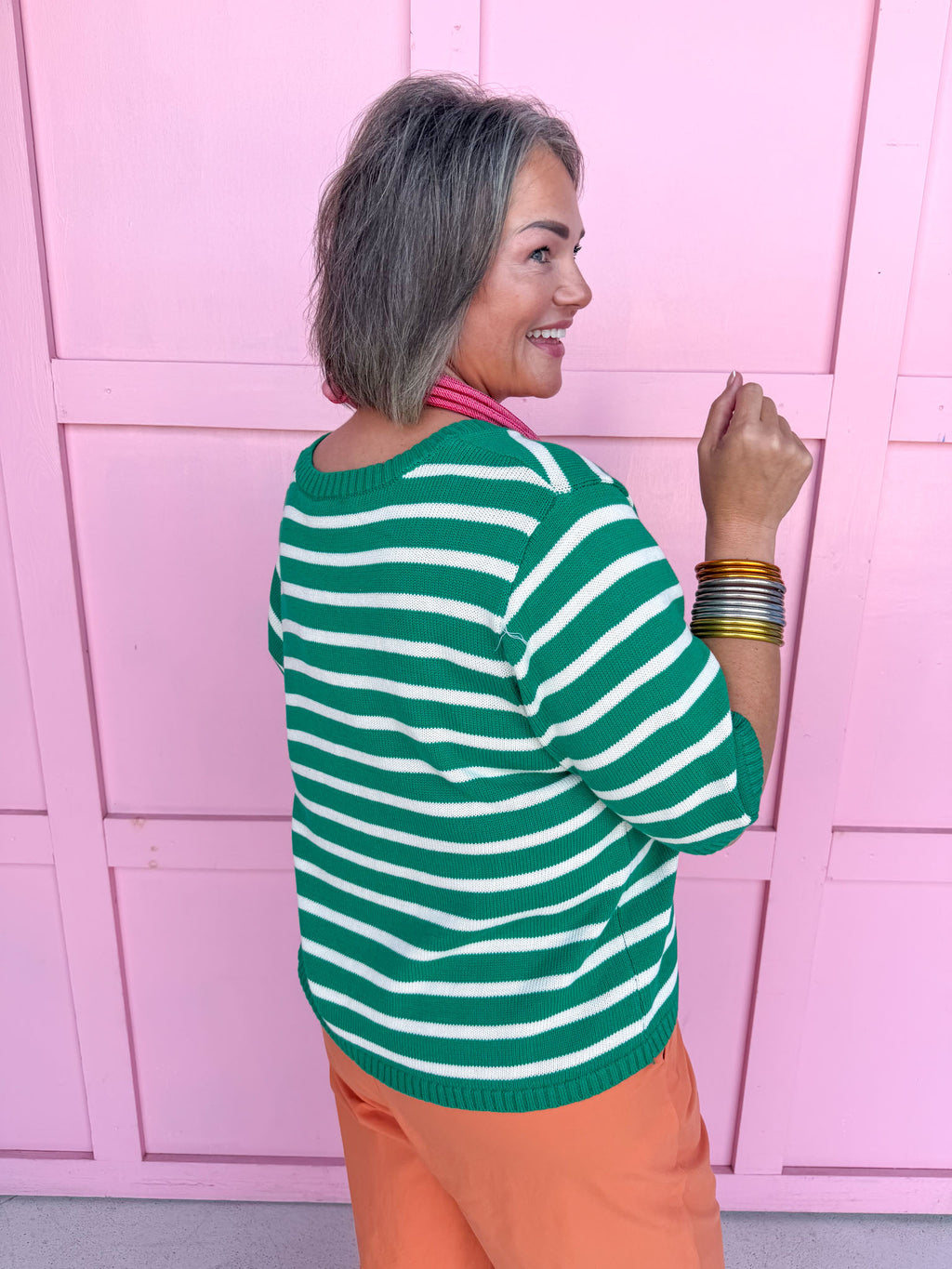 Stripe Standard Top - Kelly Green