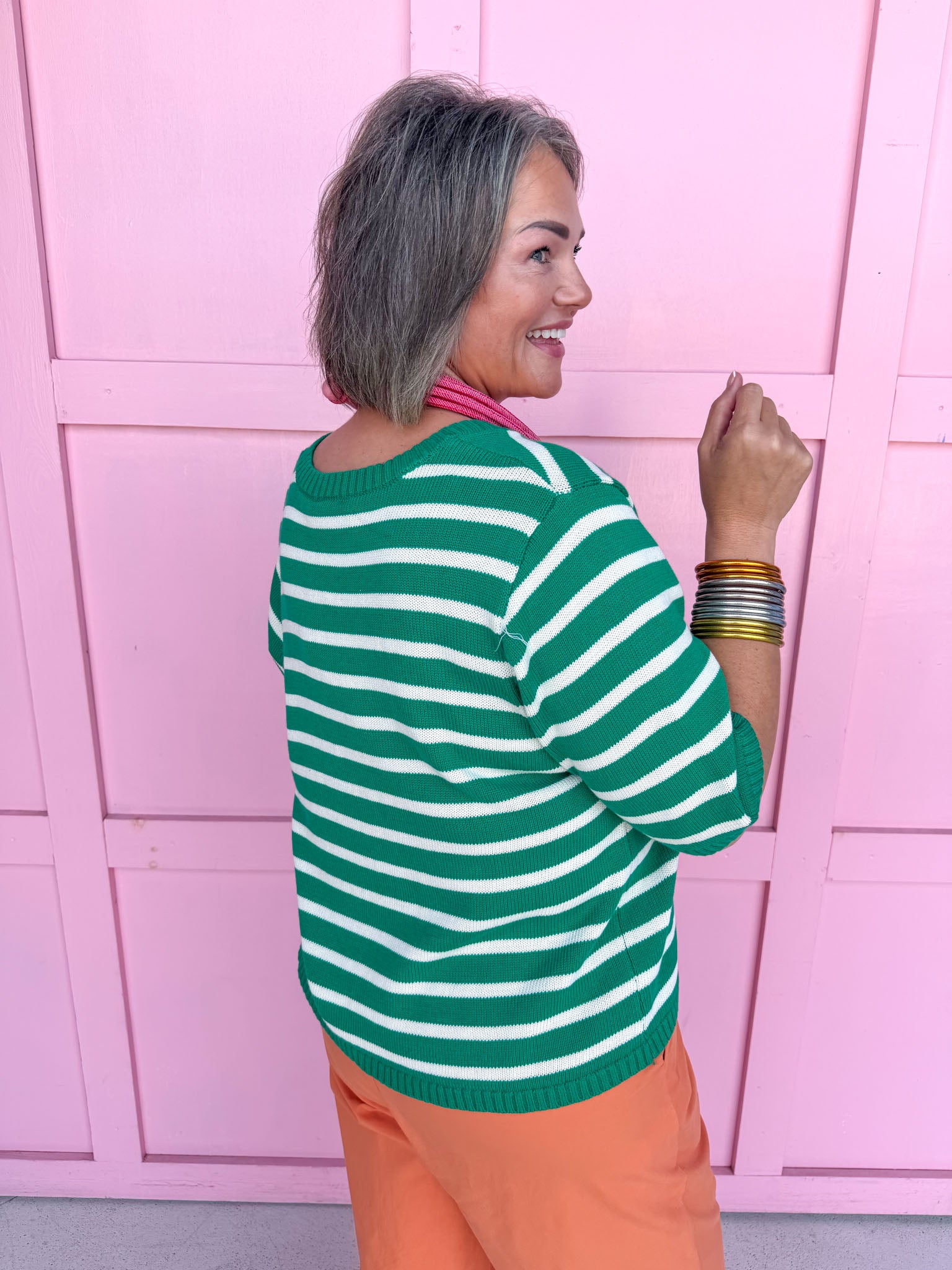 Stripe Standard Top - Kelly Green
