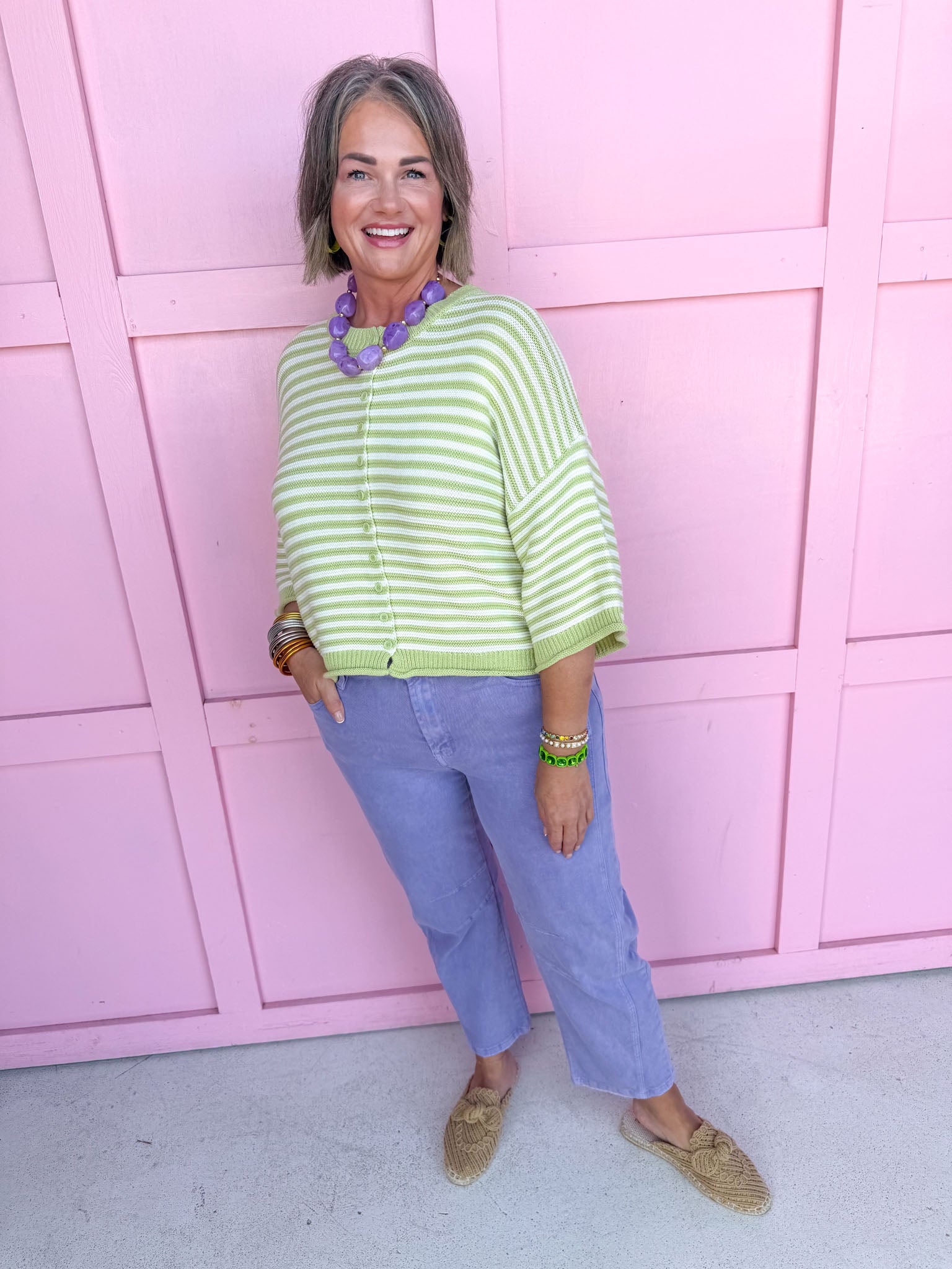 Striped To Perfection Top - Green
