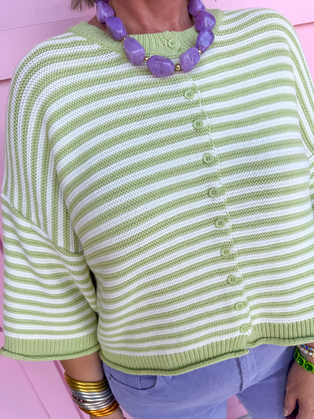 Striped To Perfection Top - Green