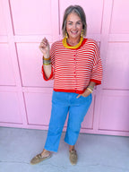 Striped To Perfection Top - Red
