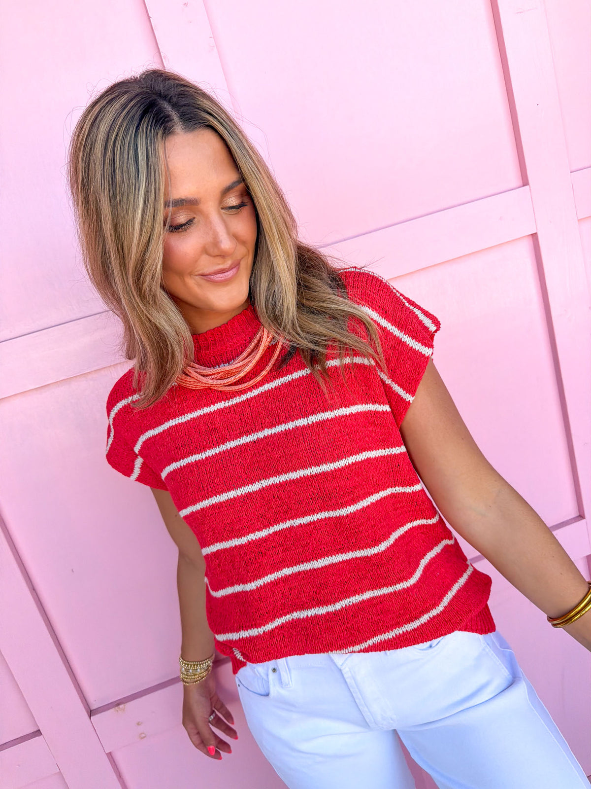 Stripe State of Mind Top - Red
