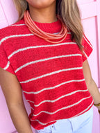 Stripe State of Mind Top - Red