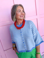 Striped To Perfection Top - Blue