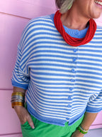 Striped To Perfection Top - Blue