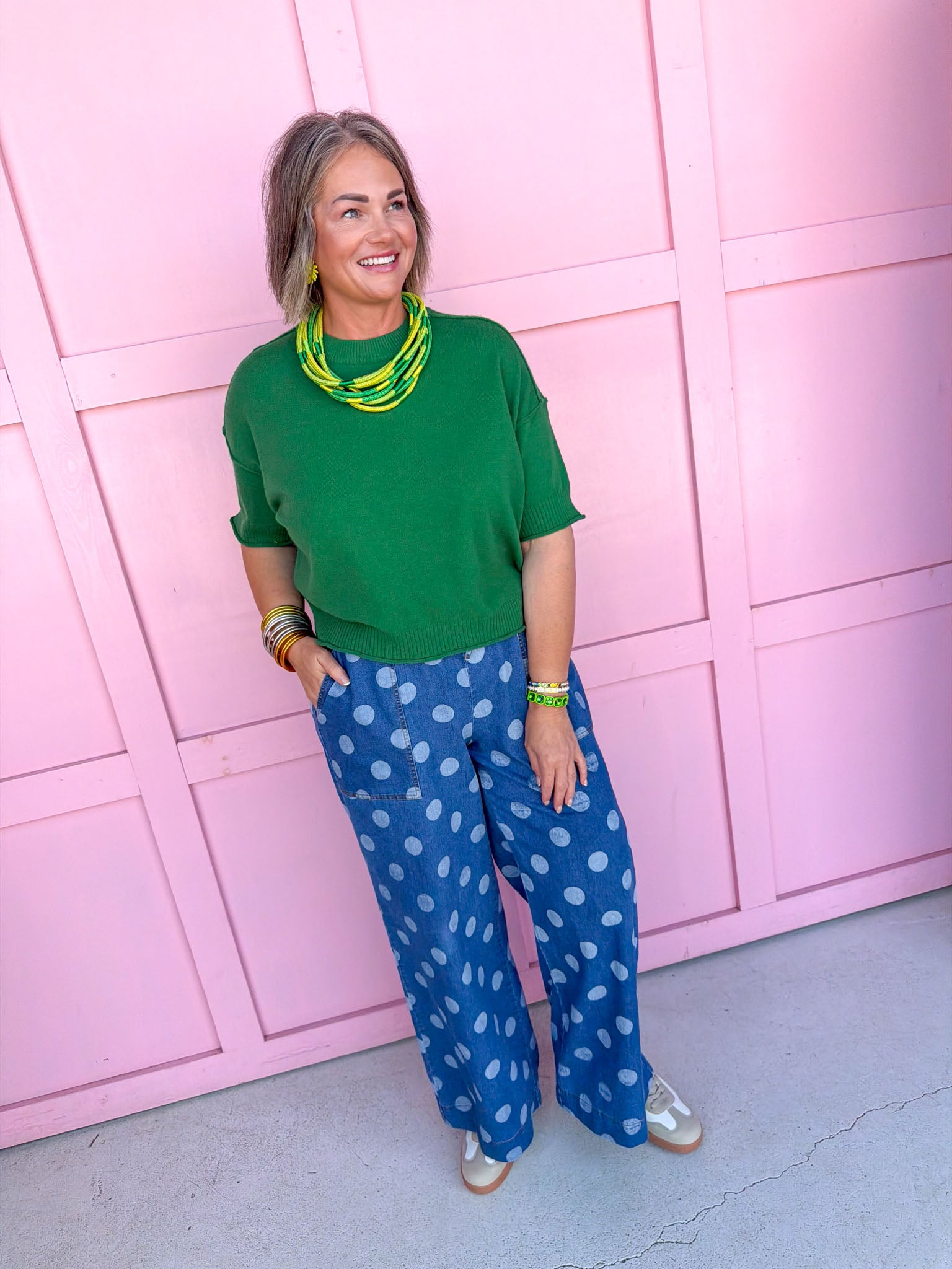 Easy Going Knit Top - Kelly Green