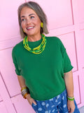 Easy Going Knit Top - Kelly Green