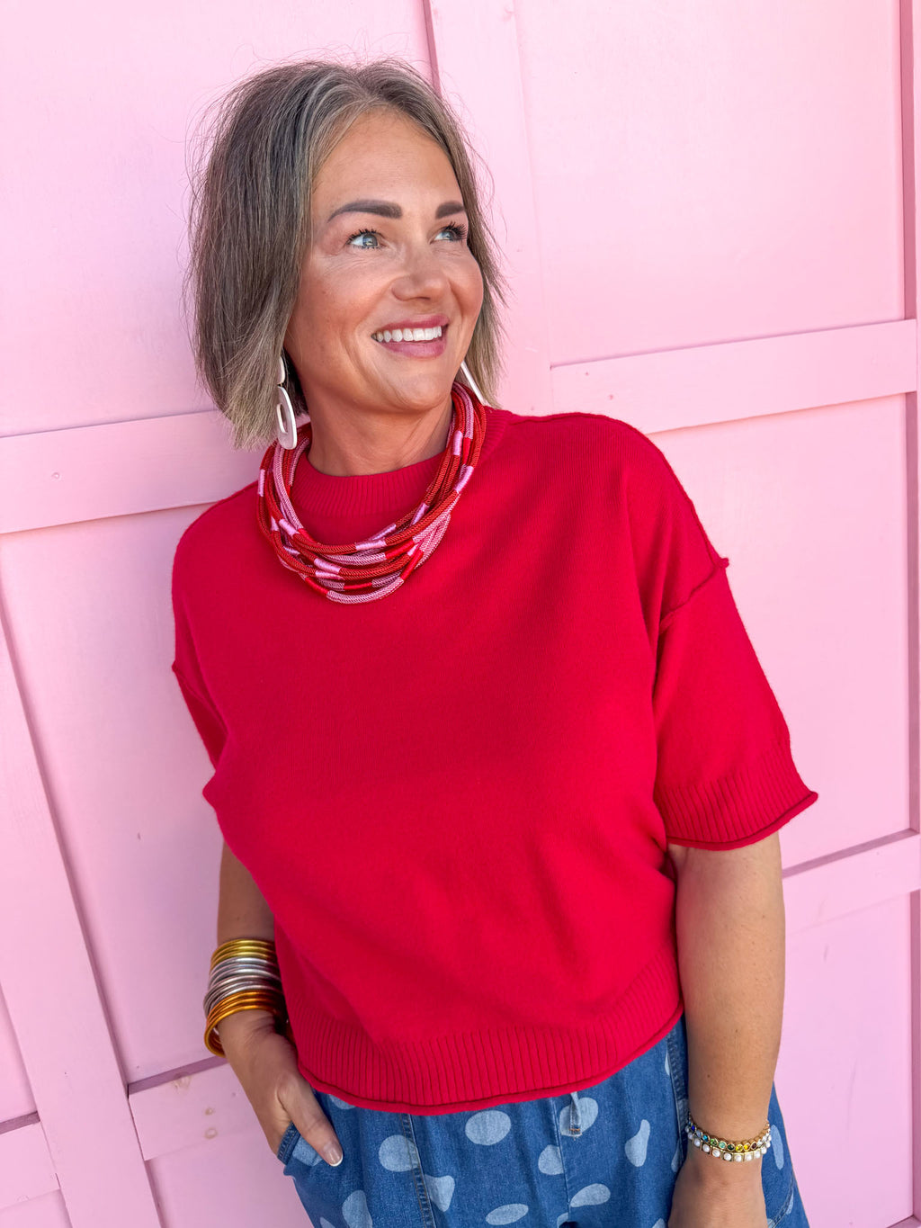 Easy Going Knit Top - Ruby