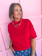 Easy Going Knit Top - Ruby