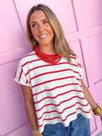 Striped Essential Top - Ruby