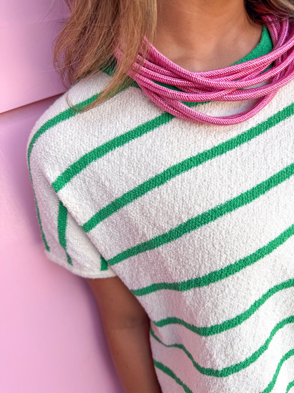 Striped Essential Top - Kelly Green