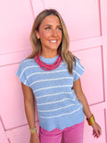 Stripe State Of Mind Top - Blue