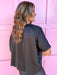 womens boutique drop shoulder black blouse jincy's 