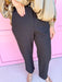 womens boutique black dress pants elastic waistband snap button jincy's