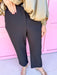 womens boutique black dress pants elastic waistband snap button jincy's
