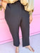 womens boutique black dress pants elastic waistband snap button jincy's